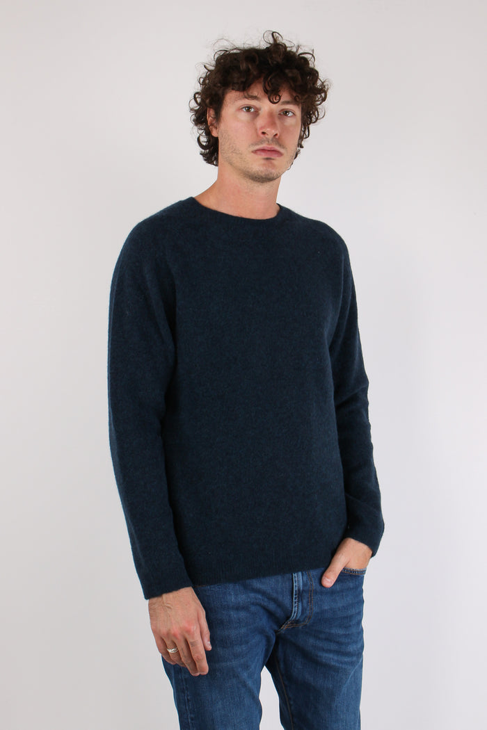 Maglia Girocollo Lana Merinos Elas Blu-5