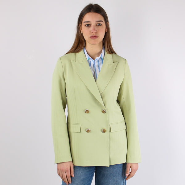 Giacca Doppiopetto Tessuto Dia Verde-2