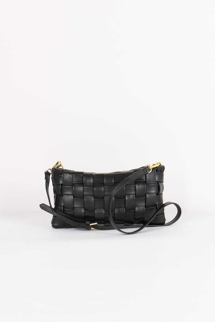 Pochette Intreccio Vera Pelle Nero-3