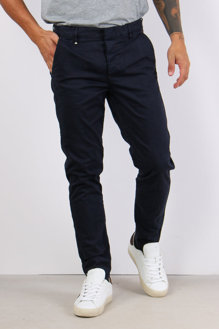 Pantalone Cropped Taschino Blu-2