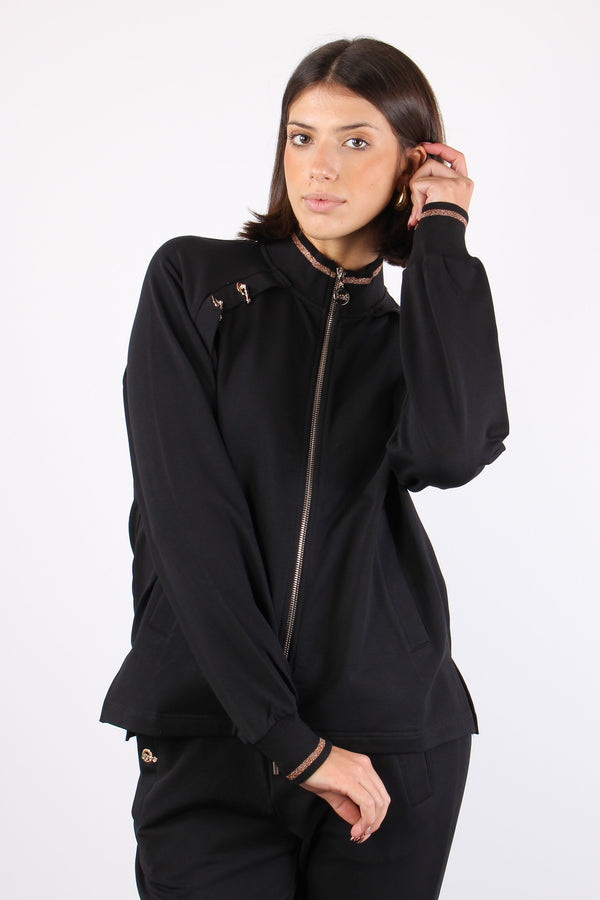 Maglia Zip Clip Logo Nero-2