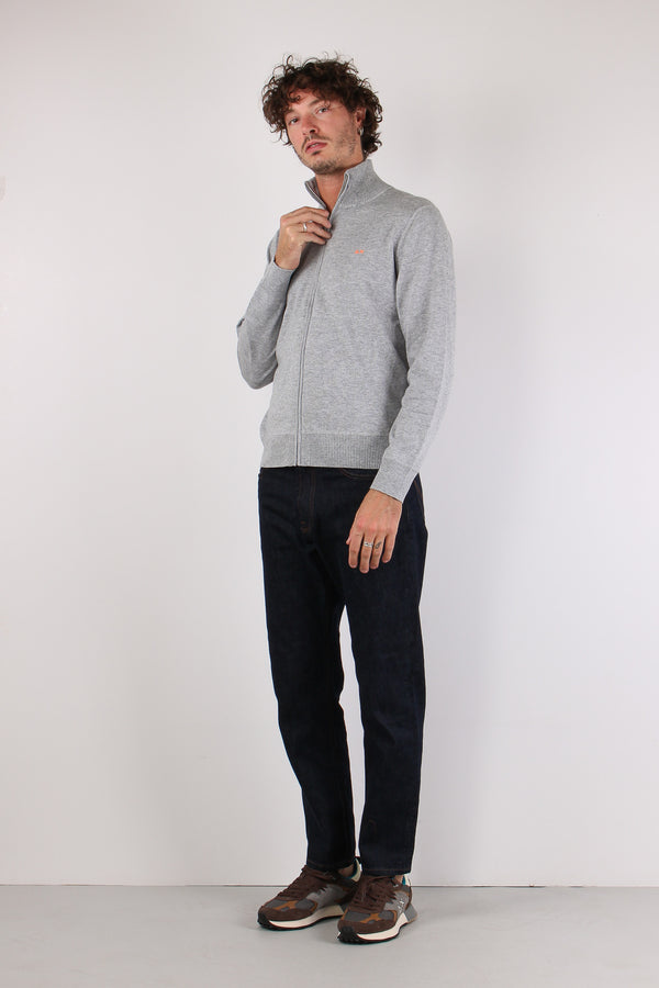 Full Zip Logo Grigio