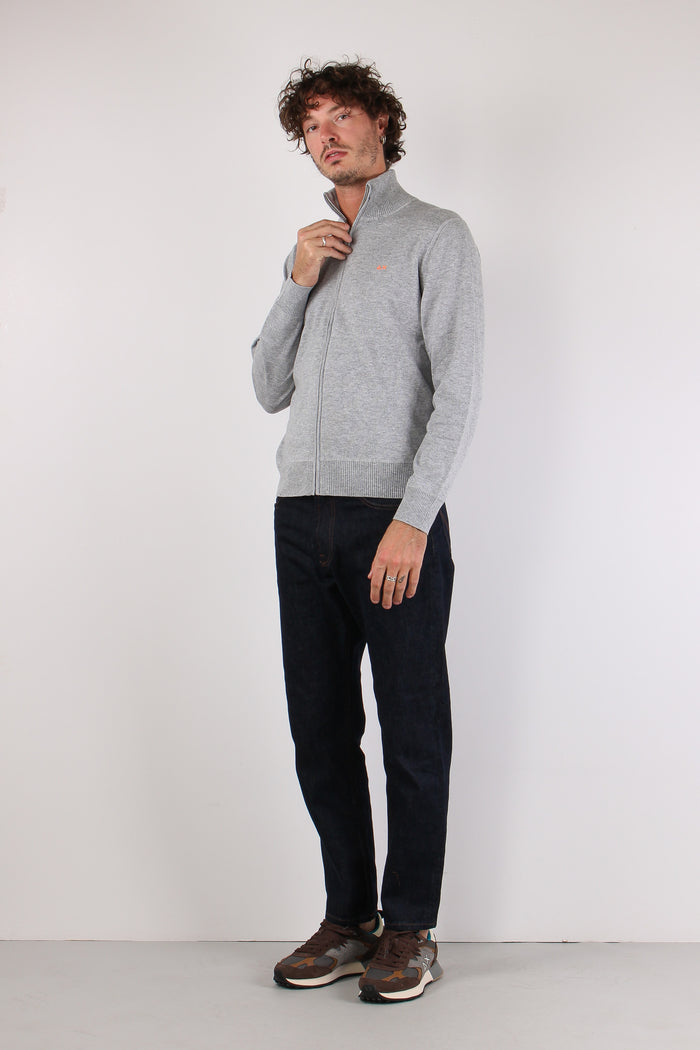 Full Zip Logo Grigio