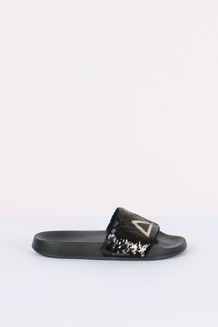 Ciabatta Fascia Pailettes Nero/oro