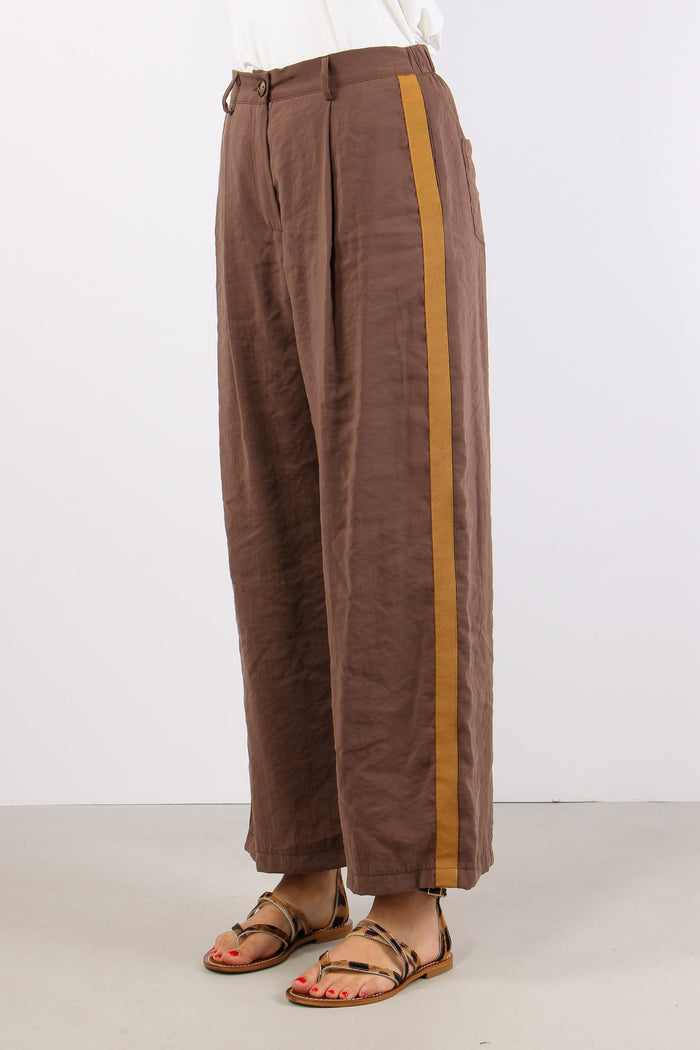 Pantalone Banda Gros Laterale Cacao-3