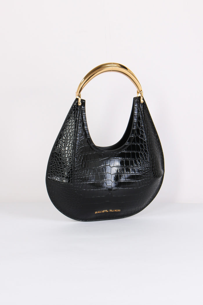 Borsa Hobo Manico Rigido Nero-9