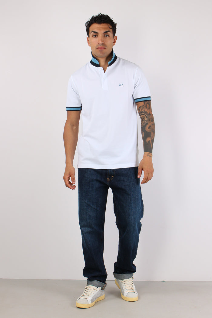 Polo Collo Bicolor Bianco-3