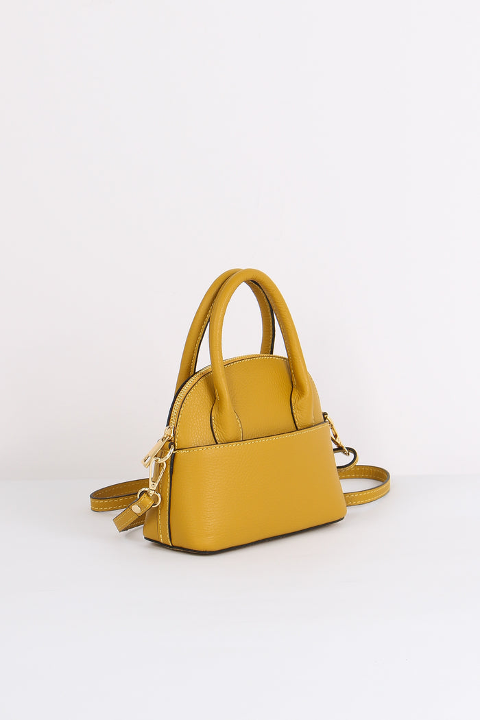 Borsa 100% Pelle Made In Italy Giallo-5
