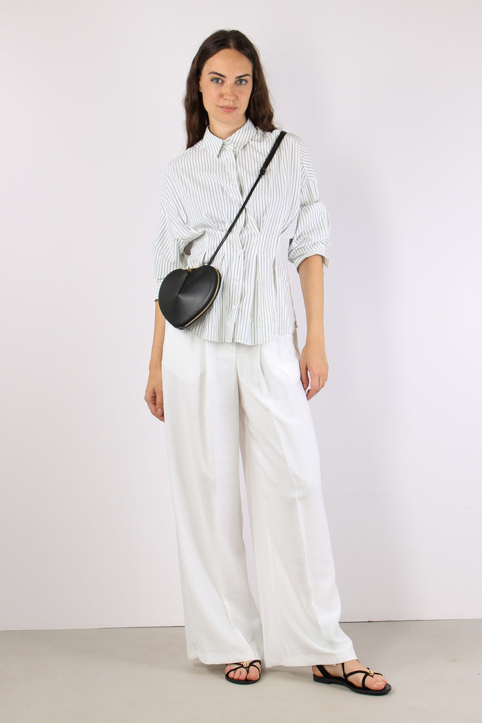 Camicia Riga M/l Arriccio Vita Bianco/nero