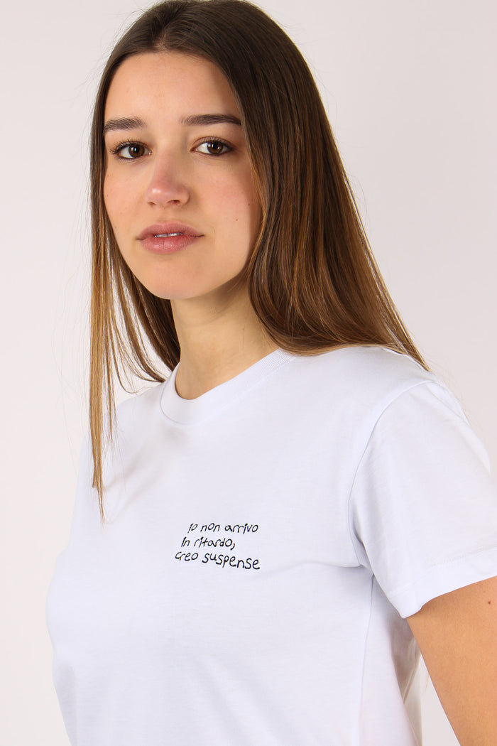 T-shirt Ricamo Creo Suspanse Bianco-3
