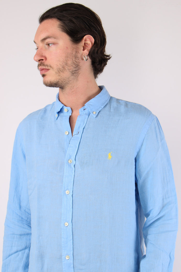 Camicia Lino Slim Fit Austin Blue-8