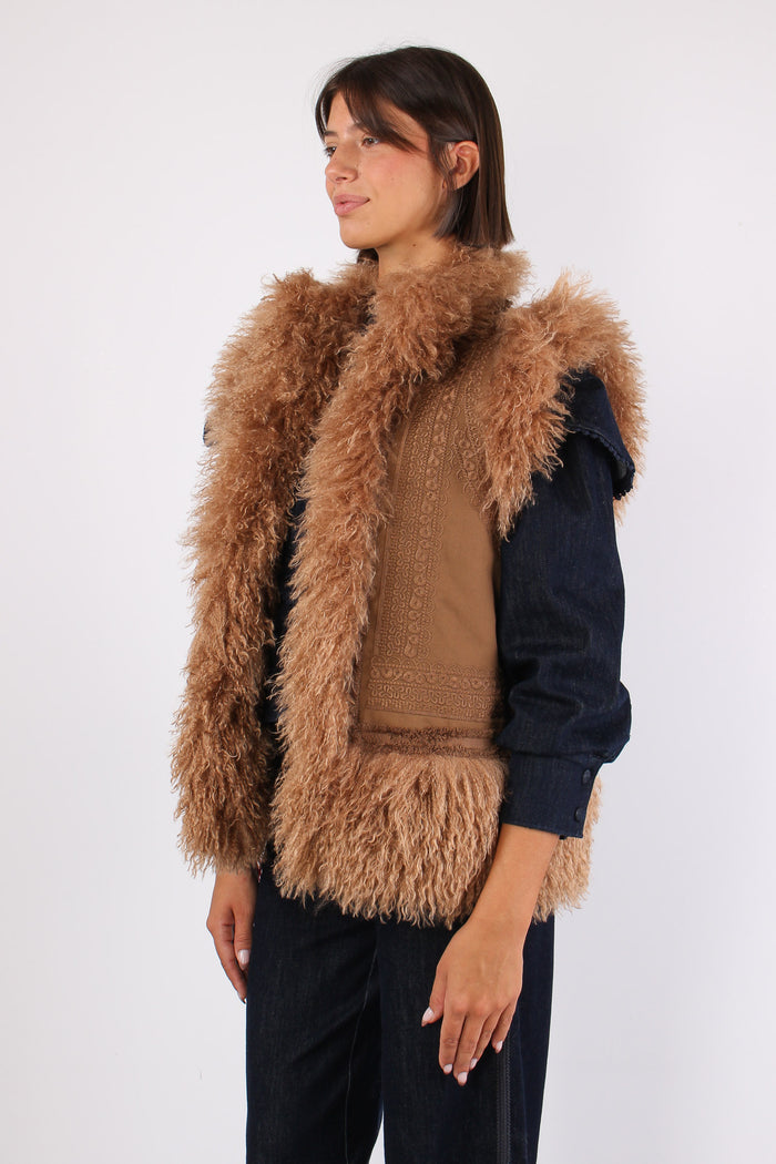 Gilet Mongolia Passamaneria Cammello-3
