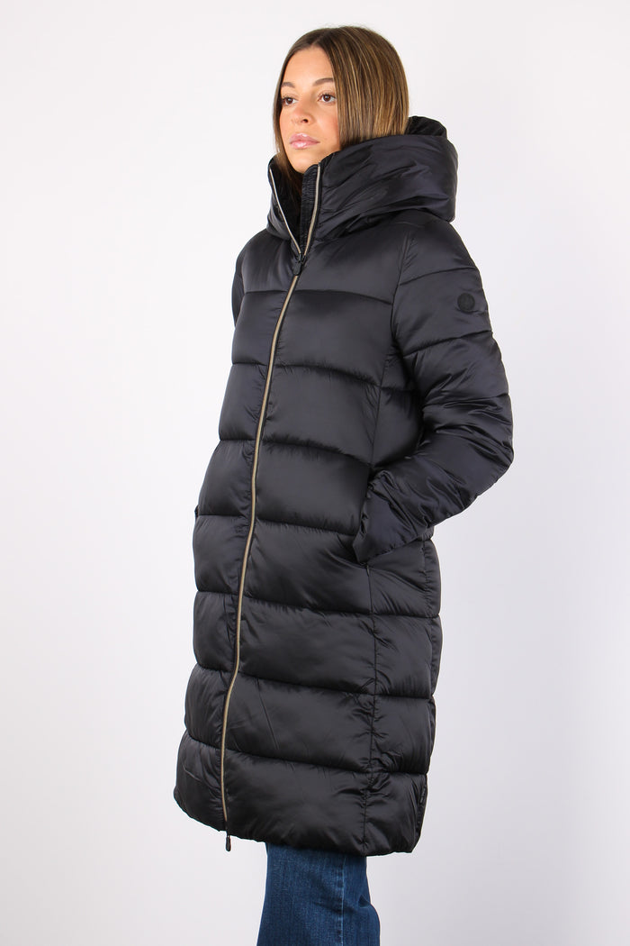 Lysa Piumino Cappotto Lungo Black-5