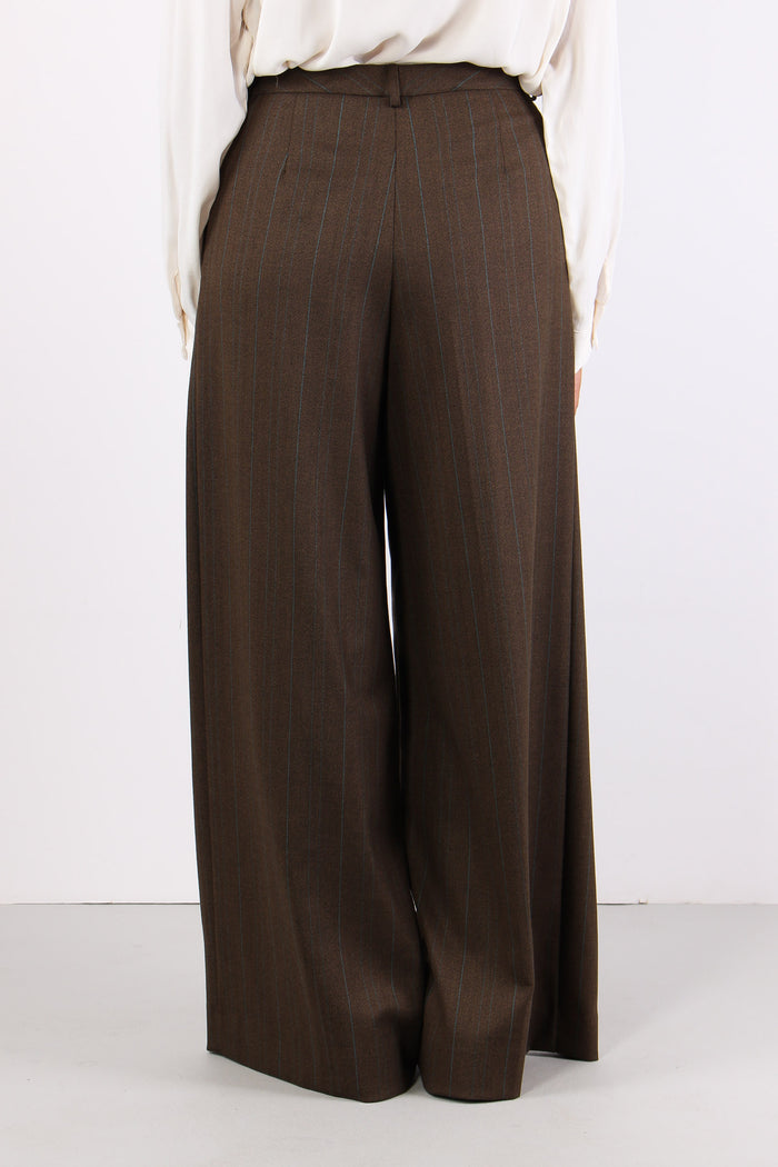 Pantalone Dritto Pences Gessato Espresso-5