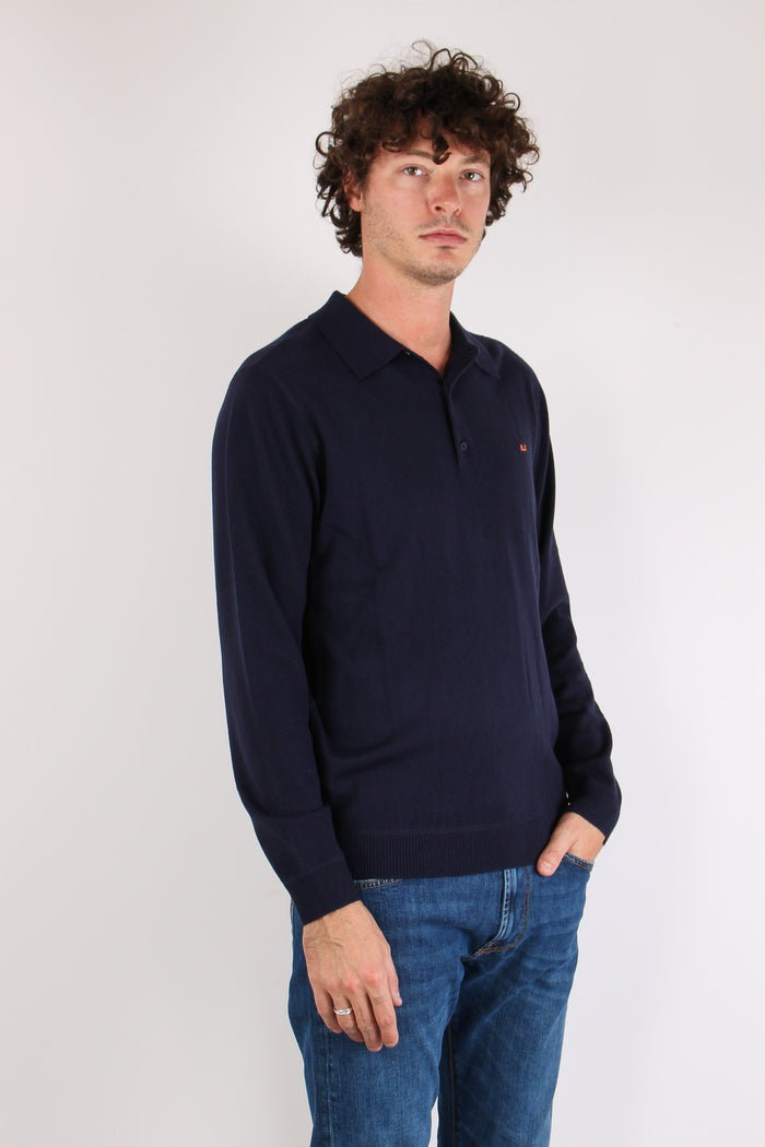 Polo Mezza Zip Navy Blue-5