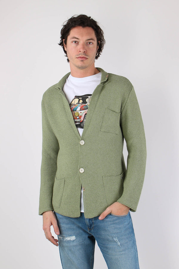 Giacca In Maglia Salvia