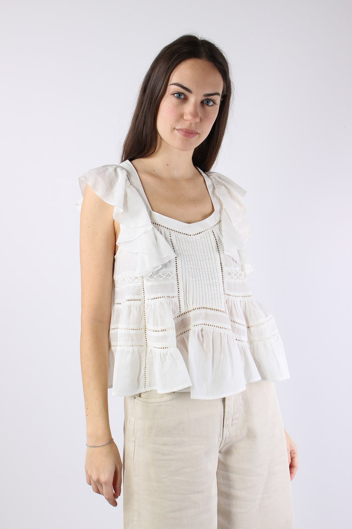 Blusa Ricamo Balze Panna-3