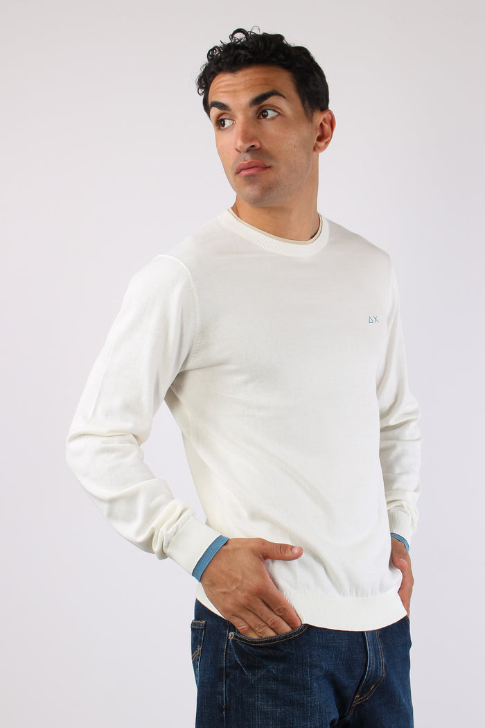 Maglia Collo Contrasto Bianco-6