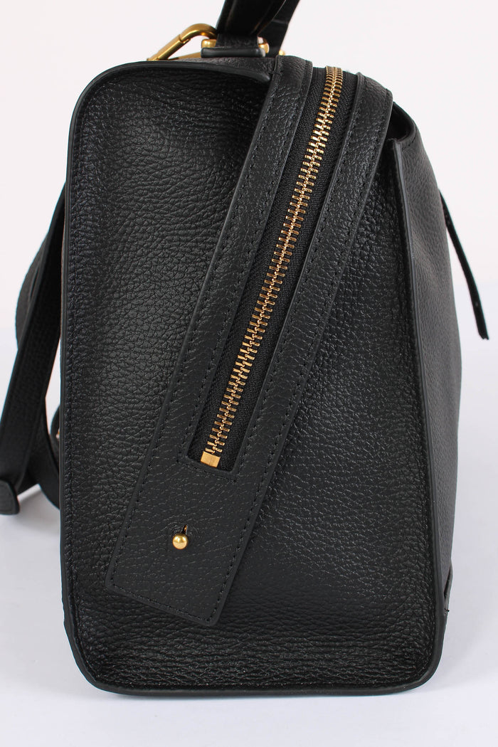 Maxi Trapezio Pelle Martellata Black-5