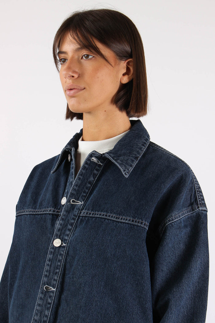Camicia Cropped Denim Scuro-7