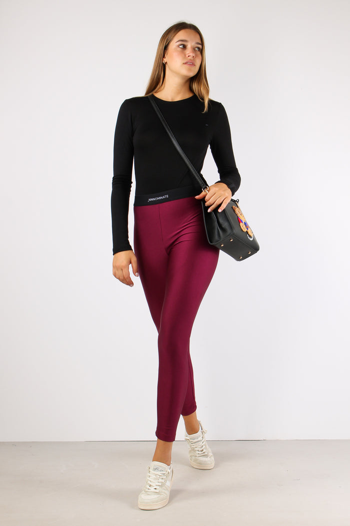 Leggins Elastico Logo Bordeaux