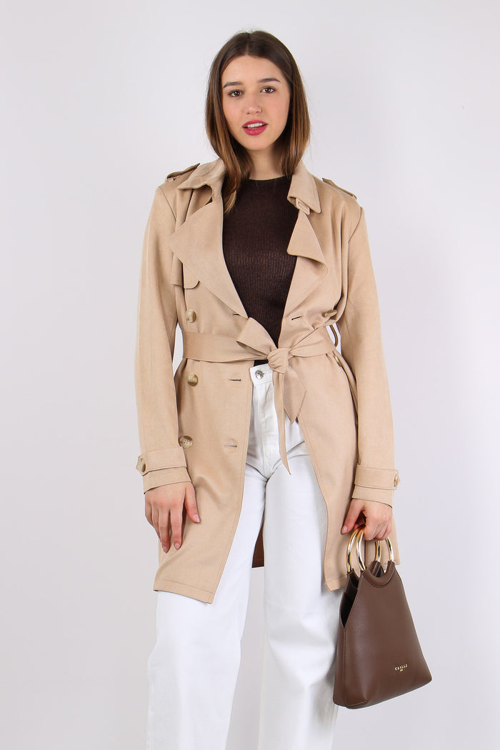 Trench Cintura Tessuto Diagonale Oat-3