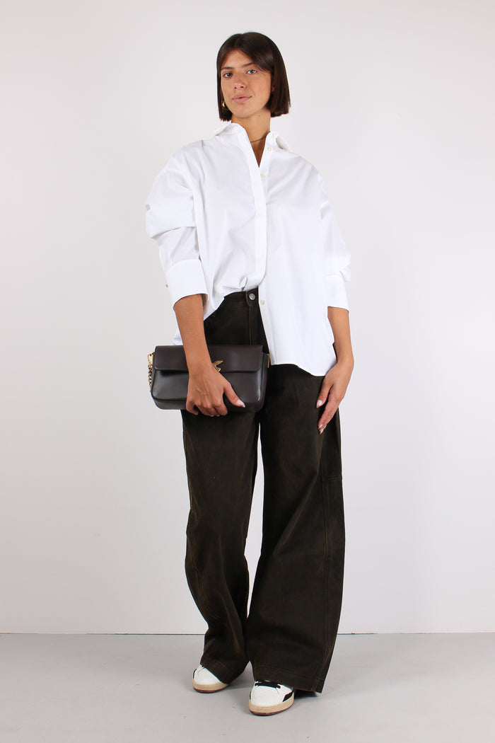 Camicia Logo Strass Bianco