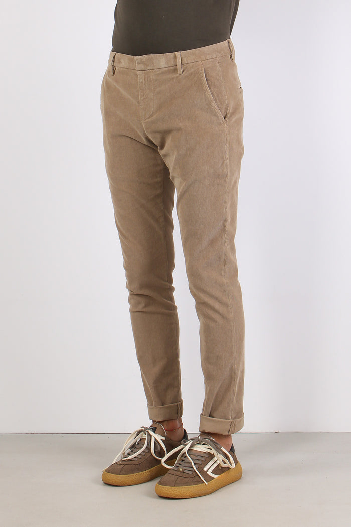 Gaubert Pantalone Velluto Mille Righe Sand-3