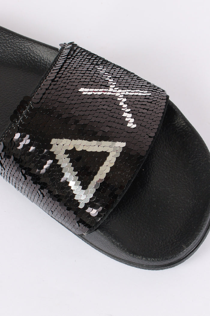 Ciabatta Fascia Pailettes Nero/argento-6