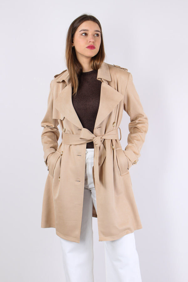 Trench Cintura Tessuto Diagonale Oat