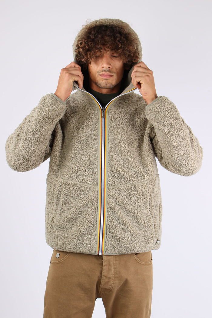 Felpa Teddy Reversibile Green Oak-7