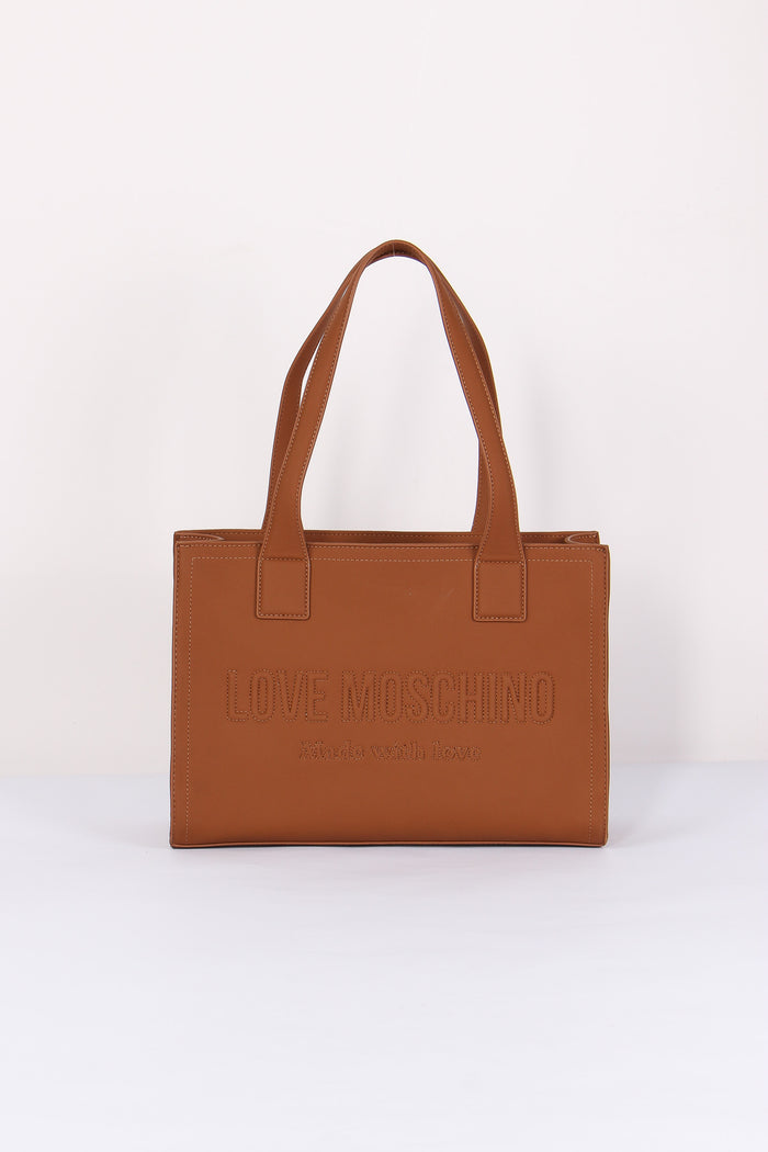 Shopping Rigida Lettering Cuoio