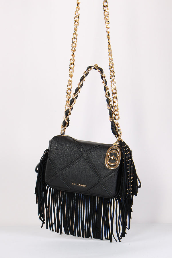 Tracollina Trapunta Frange Black-2