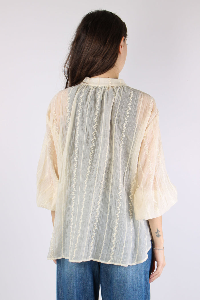 Camicia Mussola Ricami Avorio-4