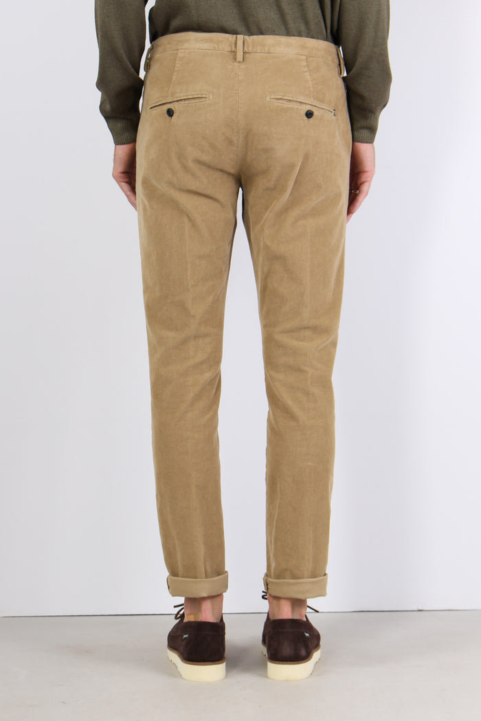 Gaubert Pantalone Velluto Mill Beige-4