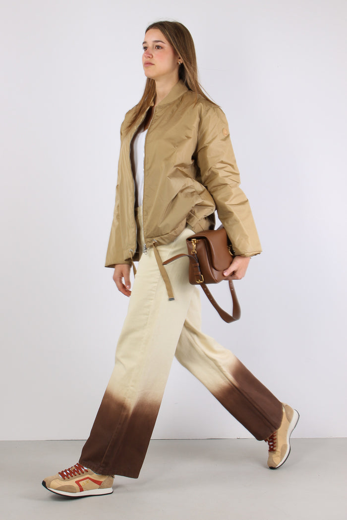 Aisha Giubbotto Nylon Svasato Stardust Beige-4