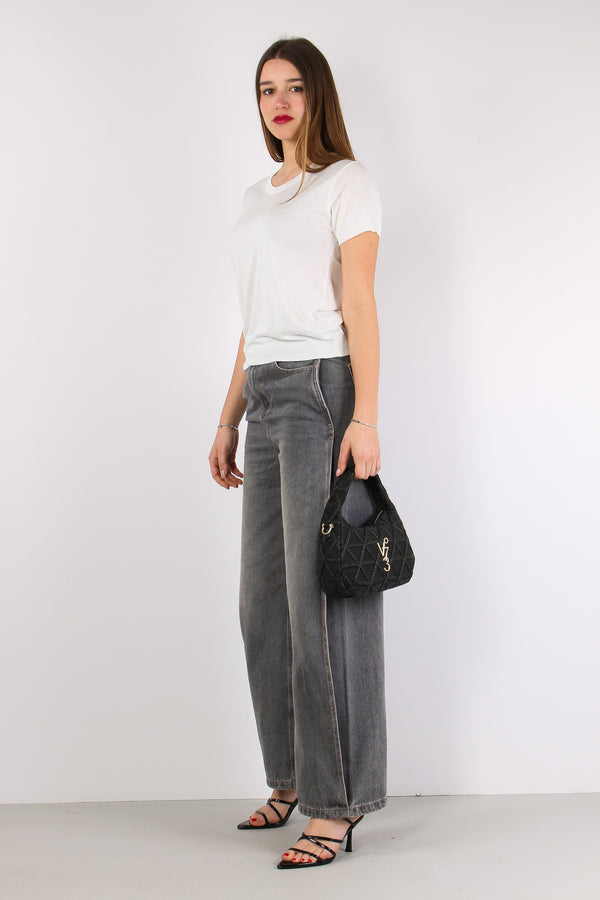 Maglia Girocollo M/m Viscosa Off White