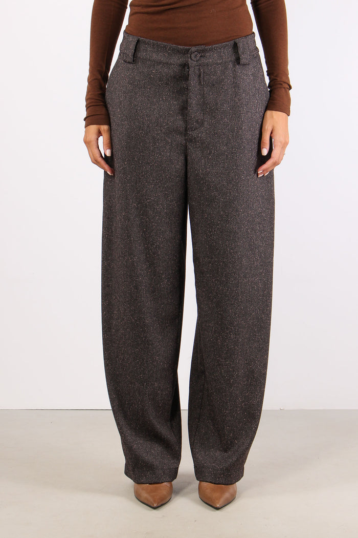 Pantalone Puntinato Nero/rosa-2