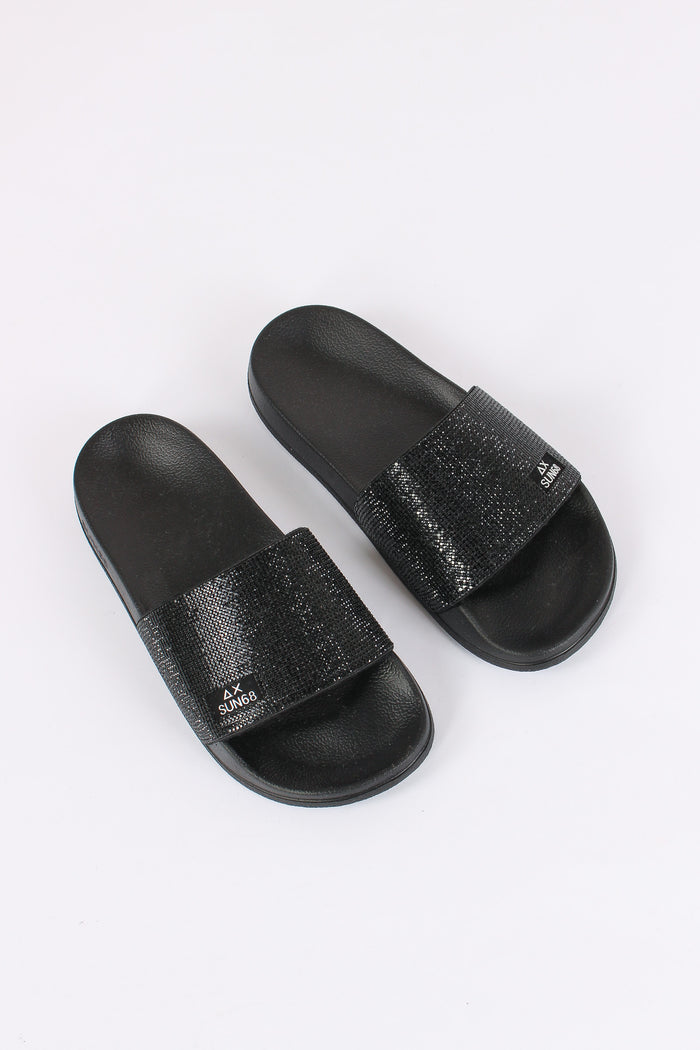 Ciabatta Fascia Strass Nero-2
