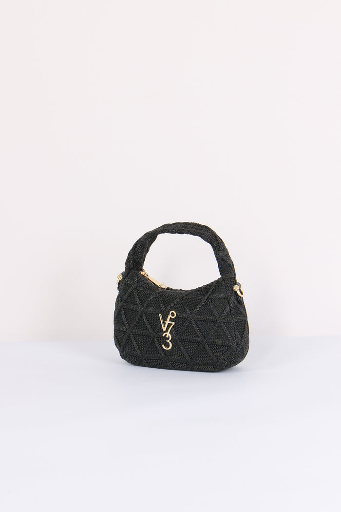 Dalia Mini Hobo Intreccio Croc Nero-2