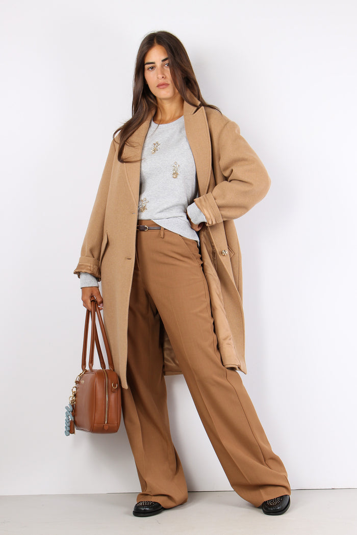 Giliola Pantalone Gessato Lure Miele-5