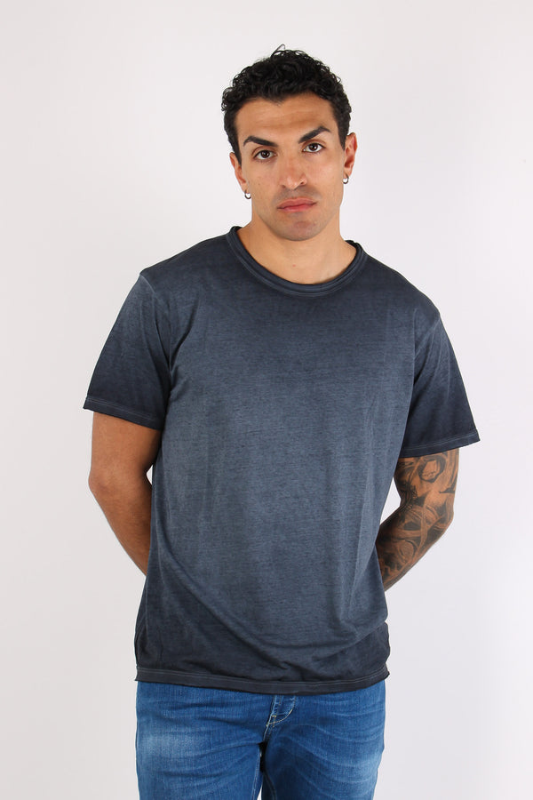 T-shirt Cotone Taglio Vivo Blue Faded