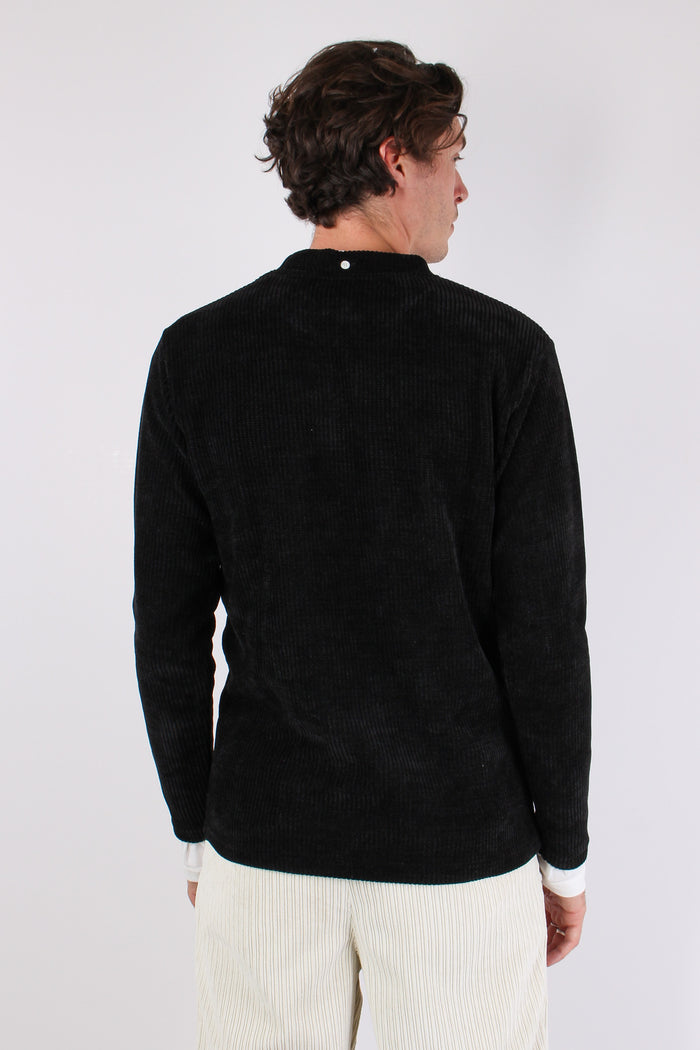 Girocollo Ciniglia T-shirt Nero/latte-6