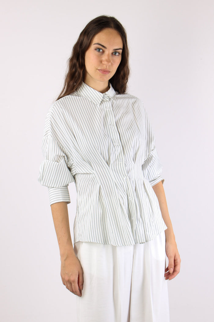 Camicia Riga M/l Arriccio Vita Bianco/nero-4