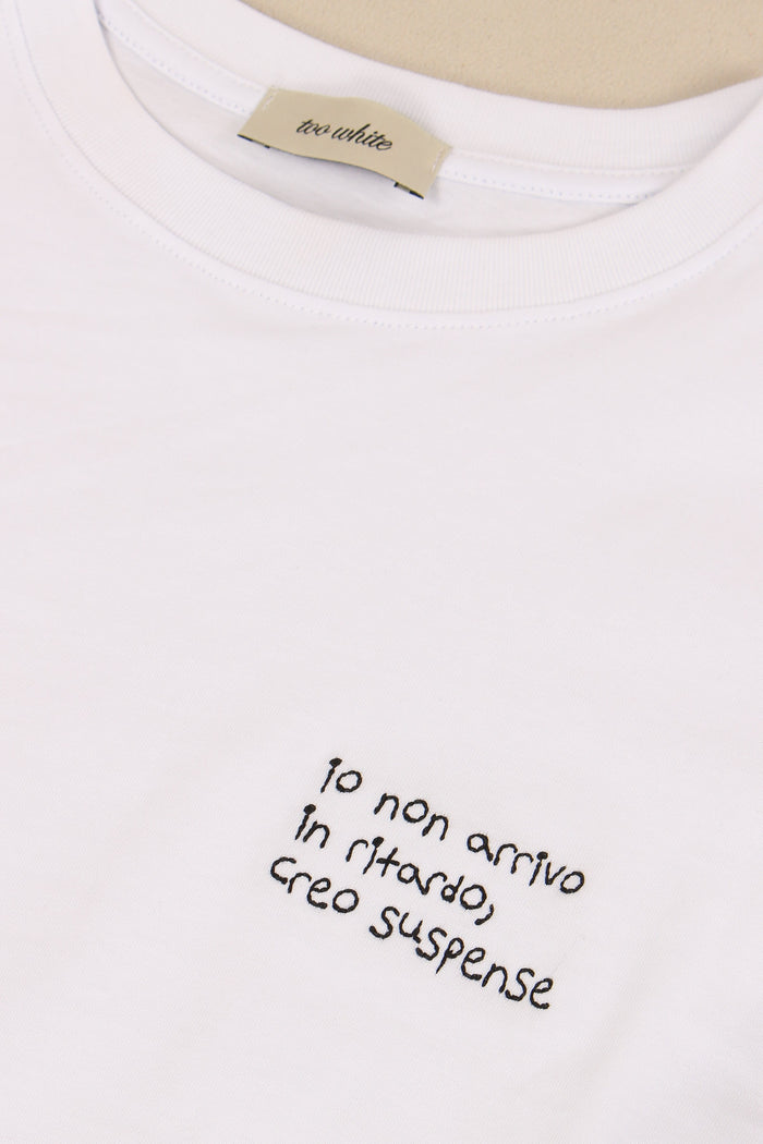 T-shirt Ricamo Creo Suspanse Bianco-7