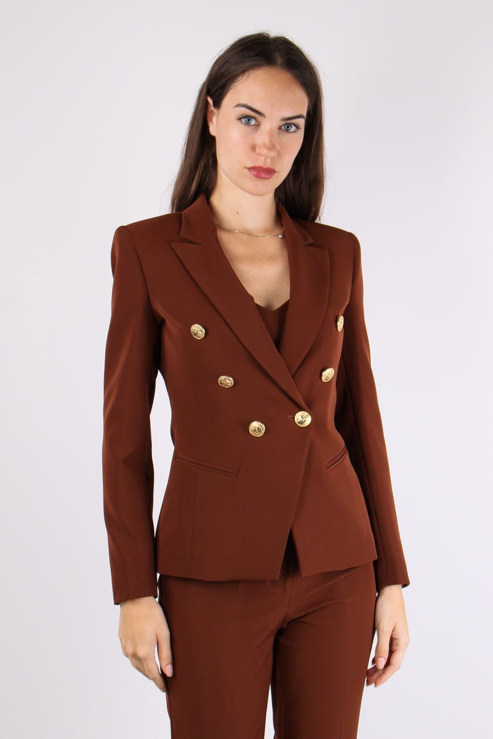 Giacca Doppiopetto Bottoni Con Brown-2
