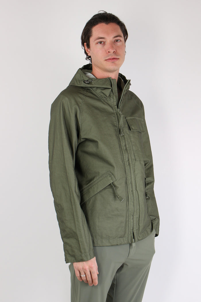 Giubbotto Cappuccio Spalmato Salvia-7