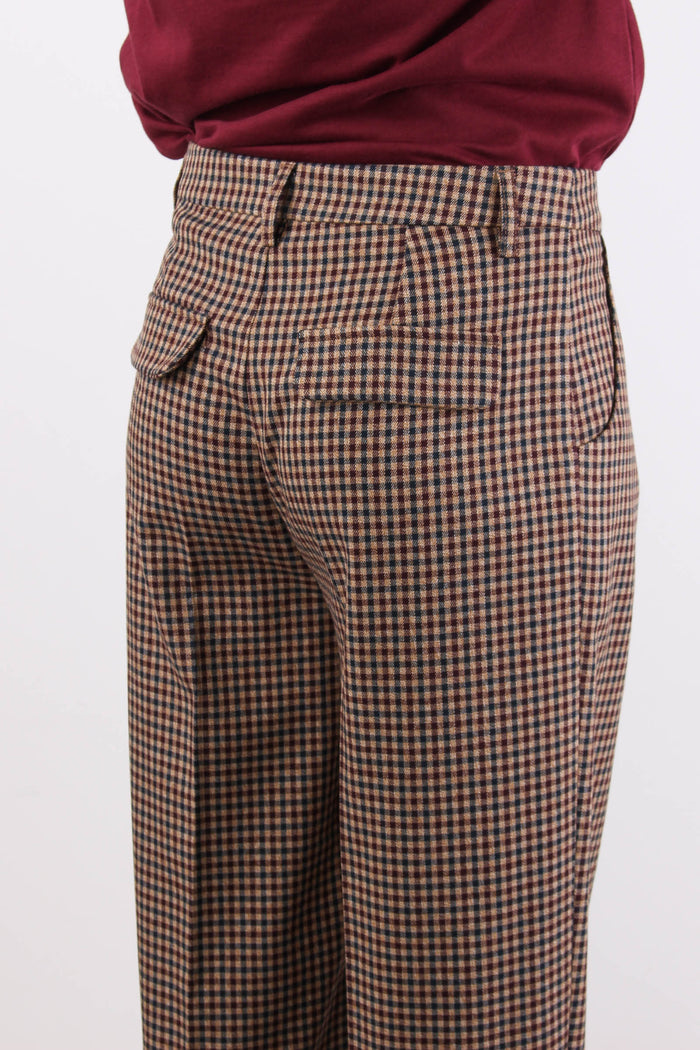 Pantalone Carrot Pied De Poul Bordeaux/blu-7