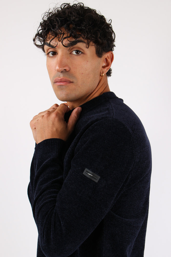 Maglia Girocollo Ciniglia Blu Navy-7