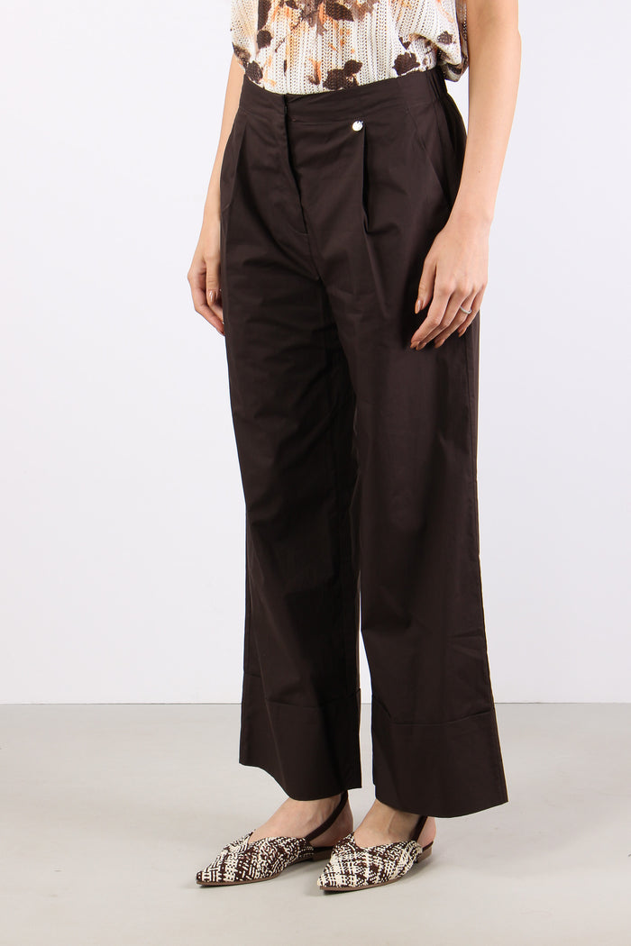 Pantalone Cotone Orlo Alto Sacher-3